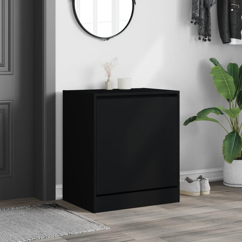 Load image into Gallery viewer, Vidaxl schoenenkast 60x42x69 cm bewerkt hout zwart