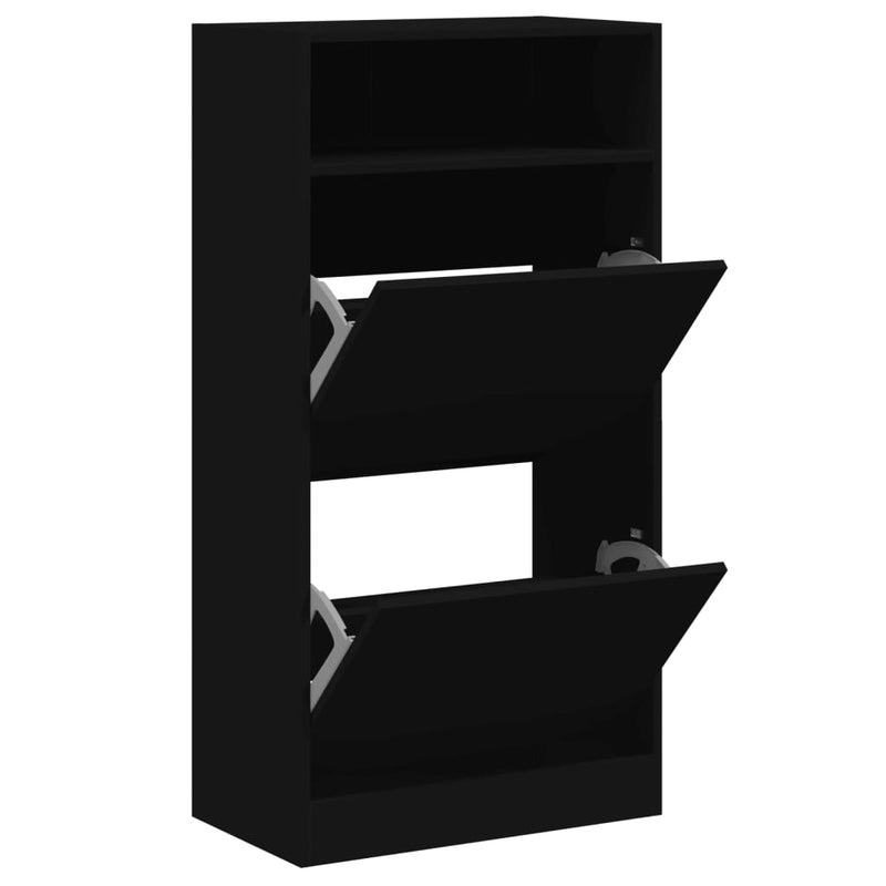 Load image into Gallery viewer, Vidaxl schoenenkast 60x34x116 cm bewerkt hout zwart