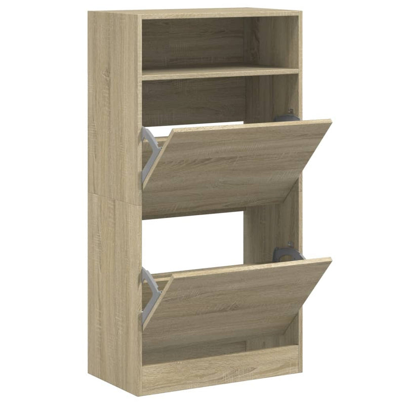 Load image into Gallery viewer, Vidaxl schoenenkast 60x34x116 cm bewerkt hout sonoma eikenkleurig