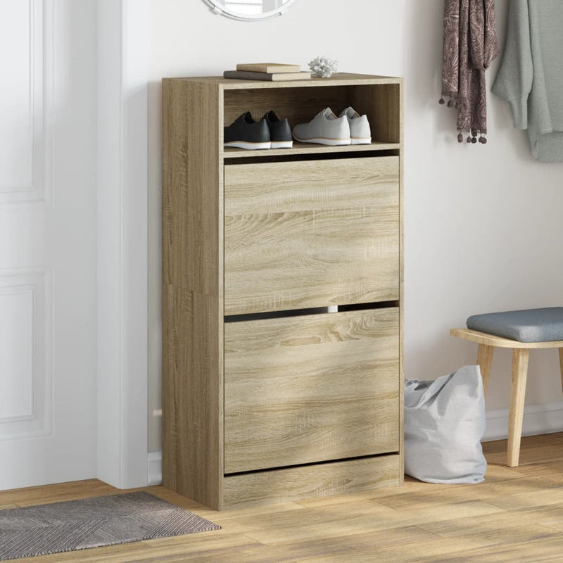 Load image into Gallery viewer, Vidaxl schoenenkast 60x34x116 cm bewerkt hout sonoma eikenkleurig
