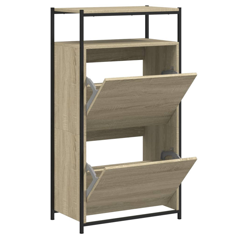 Load image into Gallery viewer, Vidaxl schoenenkast 60x34x112 cm bewerkt hout sonoma eikenkleurig
