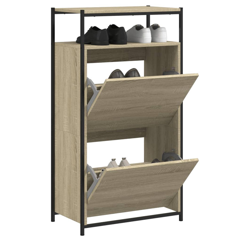 Load image into Gallery viewer, Vidaxl schoenenkast 60x34x112 cm bewerkt hout sonoma eikenkleurig