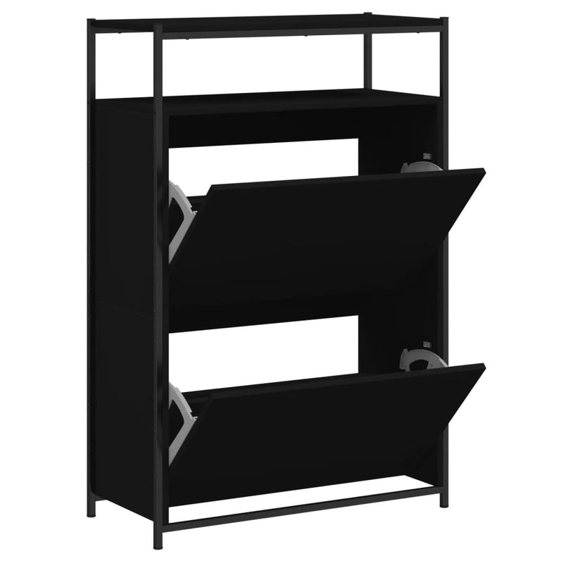 Load image into Gallery viewer, VidaXL Schoenenkast 75x34x112 cm bewerkt hout zwart
