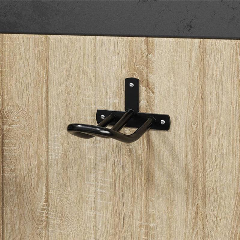 Load image into Gallery viewer, Vidaxl hoofdstelhouder wandgemonteerd ijzer zwart