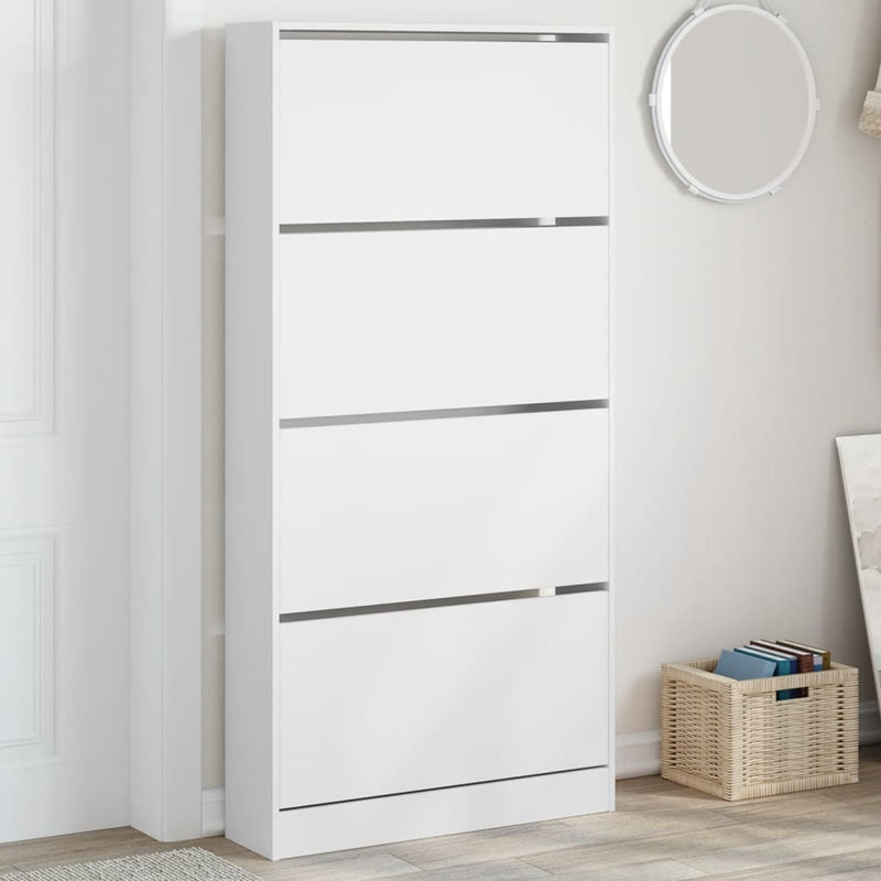 Load image into Gallery viewer, VidaXL Schoenenkast met 4 klaplades 80x21x163,5 cm wit