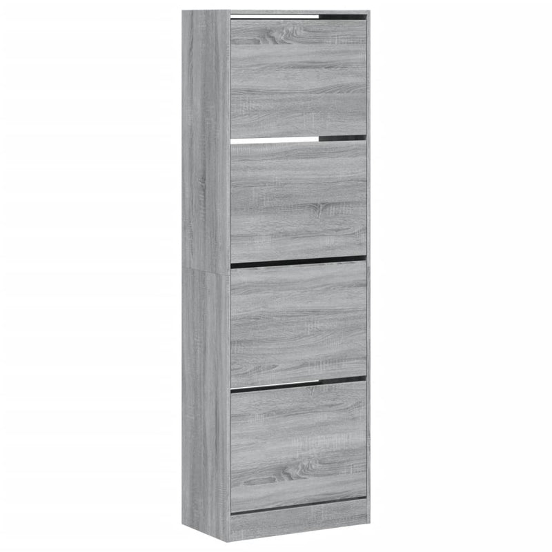 Load image into Gallery viewer, VidaXL Schoenenkast met 4 klaplades 60x34x187,5 cm grijs sonoma