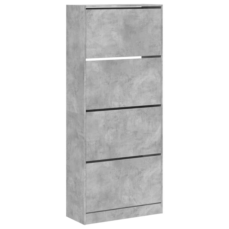 Load image into Gallery viewer, VidaXL Schoenenkast met 4 klaplades 80x34x187,5 cm betongrijs