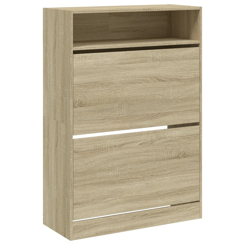Cargue la imagen en el visor de la galería, VidaXL Schoenenkast met 2 klaplades 80x34x116 cm sonoma eikenkleurig