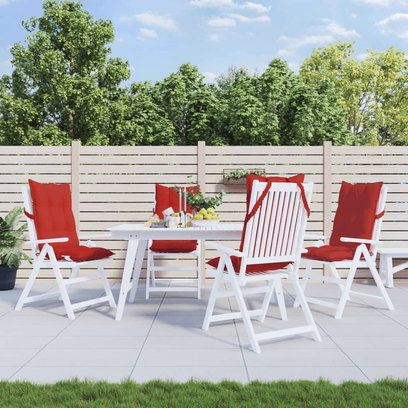 Load image into Gallery viewer, Vidaxl stoelkussens 4 st hoge rug oxford stof rood