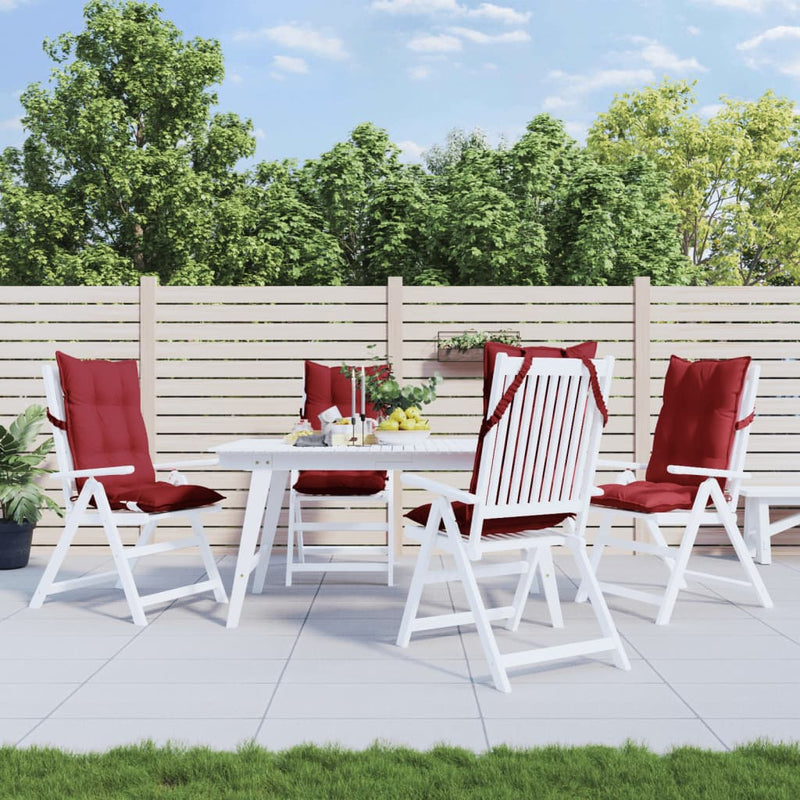 Load image into Gallery viewer, Vidaxl stoelkussens 4 st hoge rug oxford stof wijnrood