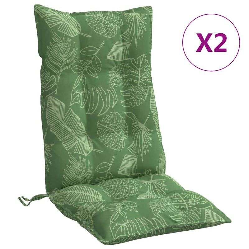Afbeelding laden in galerijviewer, Vidaxl stoelkussens 2 st hoge rug bladpatroon oxford stof