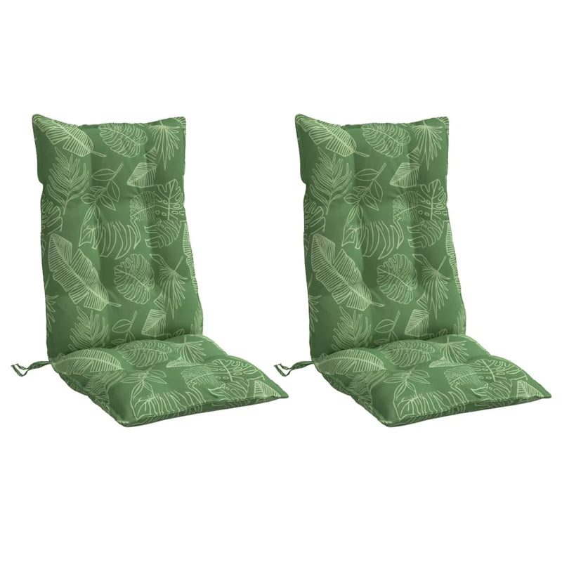 Afbeelding laden in galerijviewer, Vidaxl stoelkussens 2 st hoge rug bladpatroon oxford stof