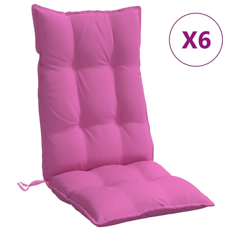 Load image into Gallery viewer, Vidaxl stoelkussens 6 st hoge rug oxford stof roze