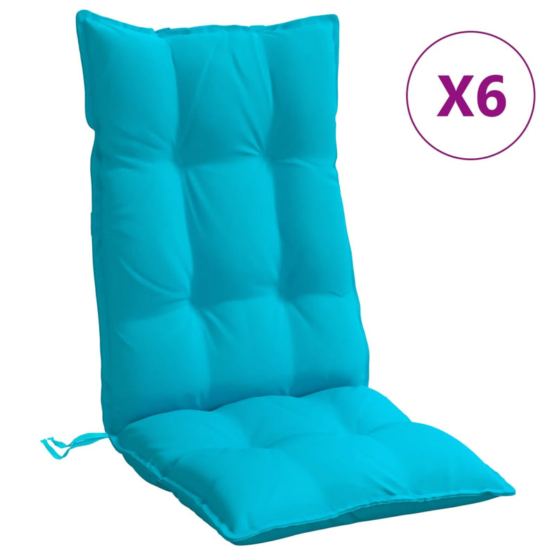 Load image into Gallery viewer, Vidaxl stoelkussens 6 st hoge rug oxford stof turquoise
