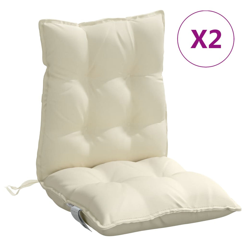 Load image into Gallery viewer, Vidaxl stoelkussens 2 st lage rug oxford stof crèmekleurig