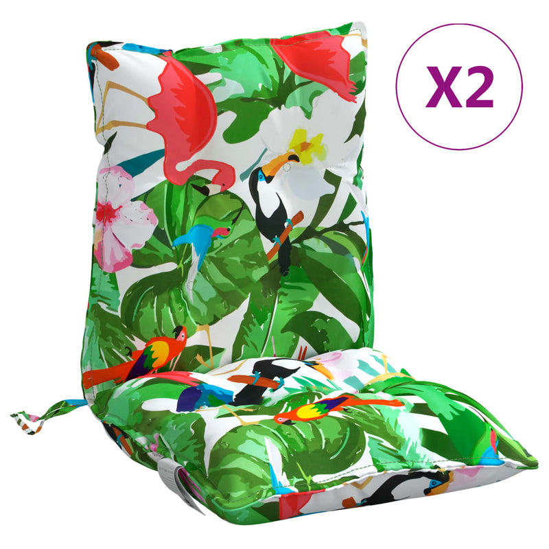 Load image into Gallery viewer, Vidaxl stoelkussens 2 st lage rug oxford stof meerkleurig