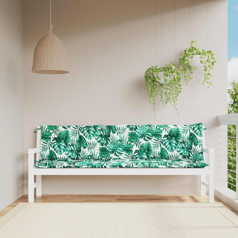 Load image into Gallery viewer, Vidaxl tuinbankkussens 2 st bladpatroon 200x50x7 cm oxford stof