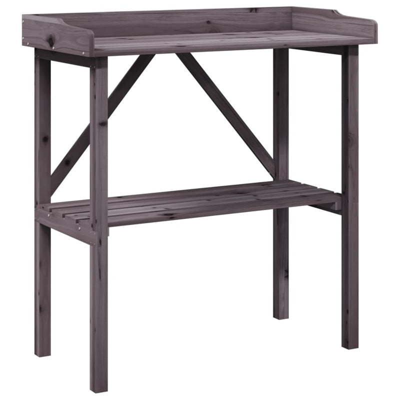 Cargue la imagen en el visor de la galería, Vidaxl plantentafel met schap 78x38x82,5 cm vurenhout grijs