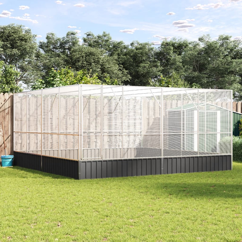 Load image into Gallery viewer, VidaXL Volière 418x414x212 cm staal zilverkleurig