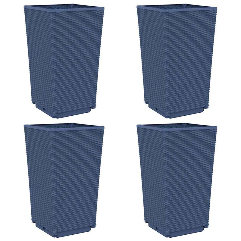 Load image into Gallery viewer, Vidaxl plantenbakken 4 st 32,5x32,5x57 cm polypropeen blauwgrijs