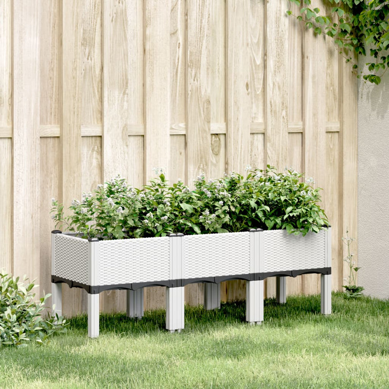 Load image into Gallery viewer, Vidaxl plantenbak met poten 120x40x42 cm polypropeen wit