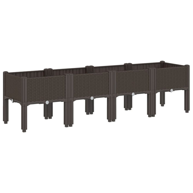 Load image into Gallery viewer, Vidaxl plantenbak met poten 160x40x42 cm polypropeen bruin