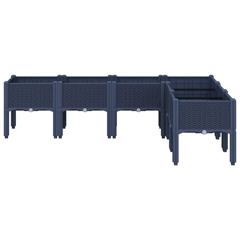Load image into Gallery viewer, Vidaxl plantenbak met poten 160x120x42 cm polypropeen blauwgrijs