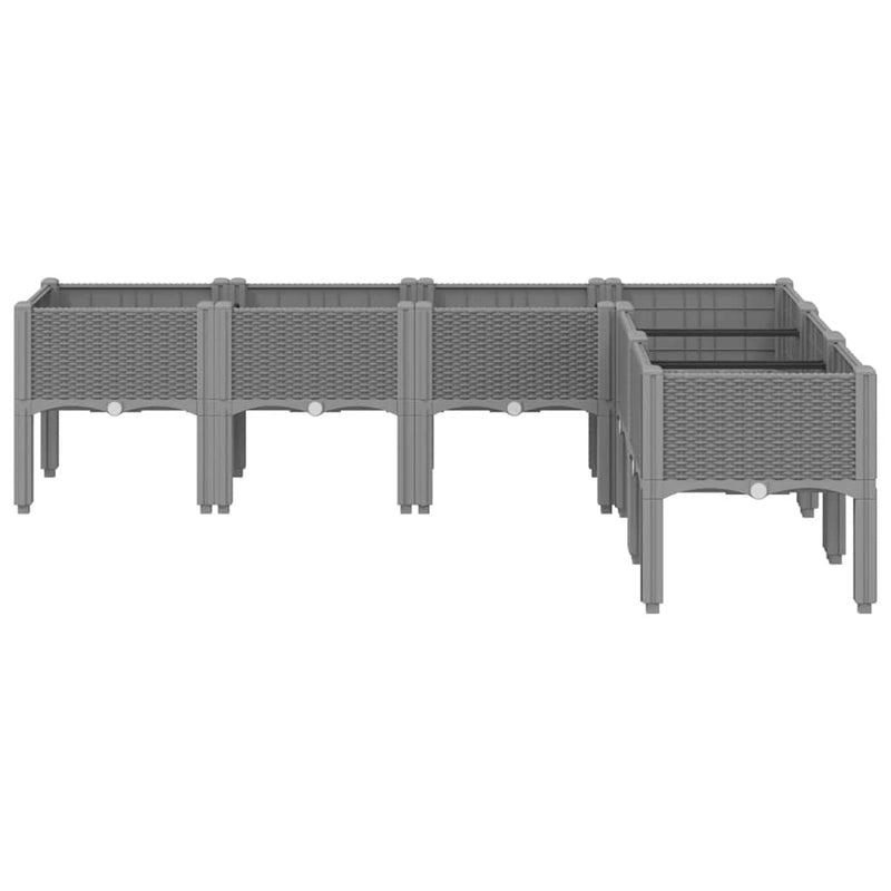 Load image into Gallery viewer, Vidaxl plantenbak met poten 160x120x42 cm polypropeen lichtgrijs