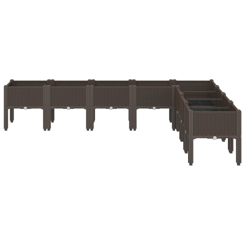Load image into Gallery viewer, Vidaxl plantenbak met poten 200x160x42 cm polypropeen bruin