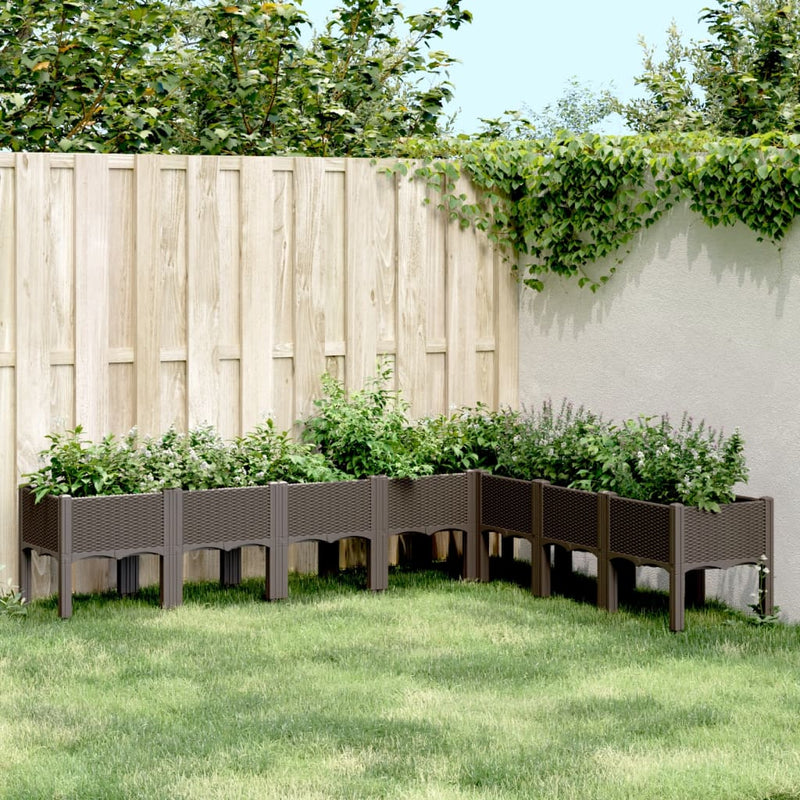 Load image into Gallery viewer, Vidaxl plantenbak met poten 200x160x42 cm polypropeen bruin