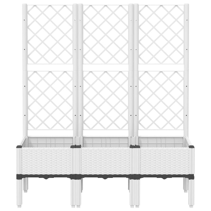 Load image into Gallery viewer, Vidaxl plantenbak met latwerk 120x40x142 cm polypropeen wit