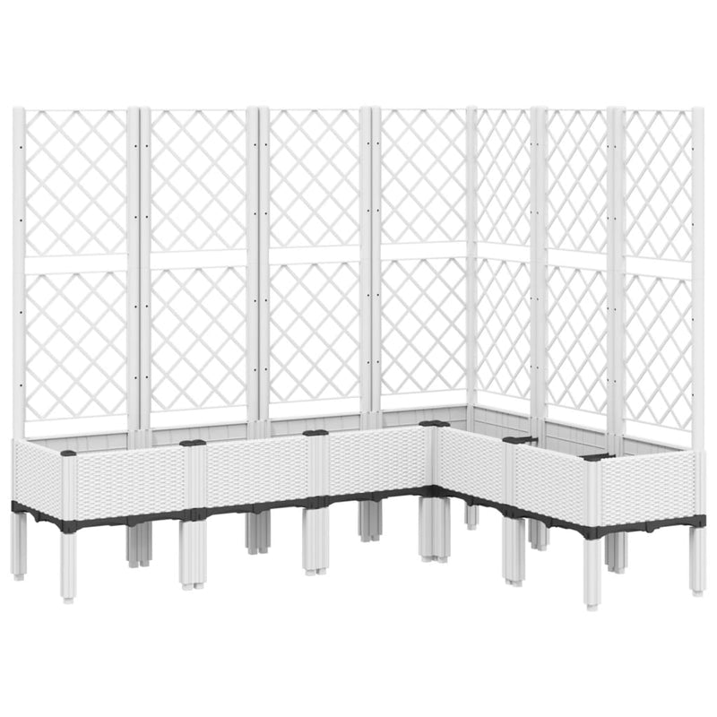 Load image into Gallery viewer, Vidaxl plantenbak met latwerk 160x120x142 cm polypropeen wit