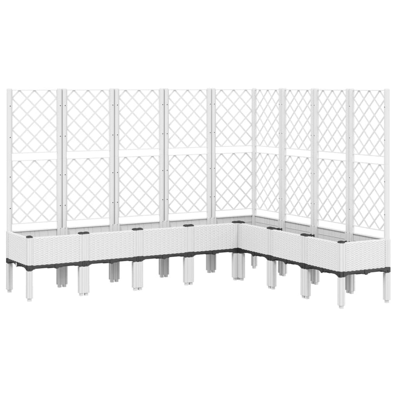 Load image into Gallery viewer, Vidaxl plantenbak met latwerk 200x160x142 cm polypropeen wit