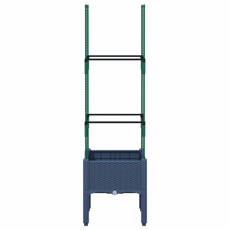 Load image into Gallery viewer, Vidaxl plantenbak met latwerk 40x40x142,5 cm polypropeen blauwgrijs