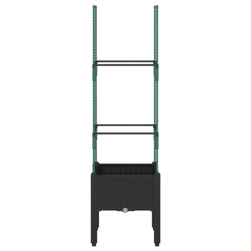 Load image into Gallery viewer, Vidaxl plantenbak met latwerk 40x40x142,5 cm polypropeen zwart