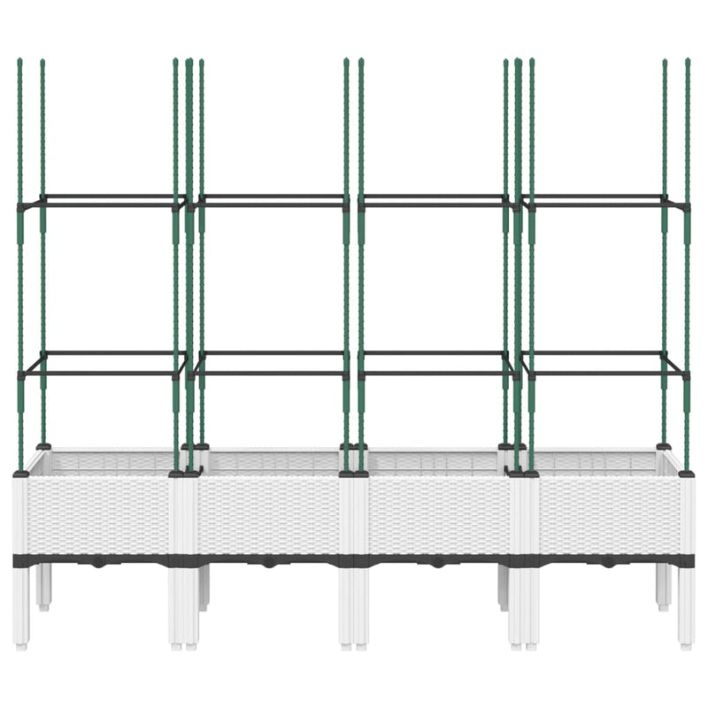 Load image into Gallery viewer, Vidaxl plantenbak met latwerk 160x40x142,5 cm polypropeen wit