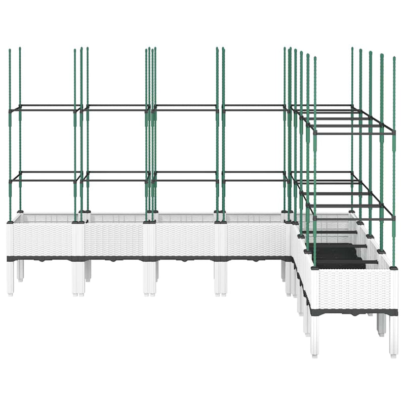 Load image into Gallery viewer, Vidaxl plantenbak met latwerk 200x160x142,5 cm polypropeen wit
