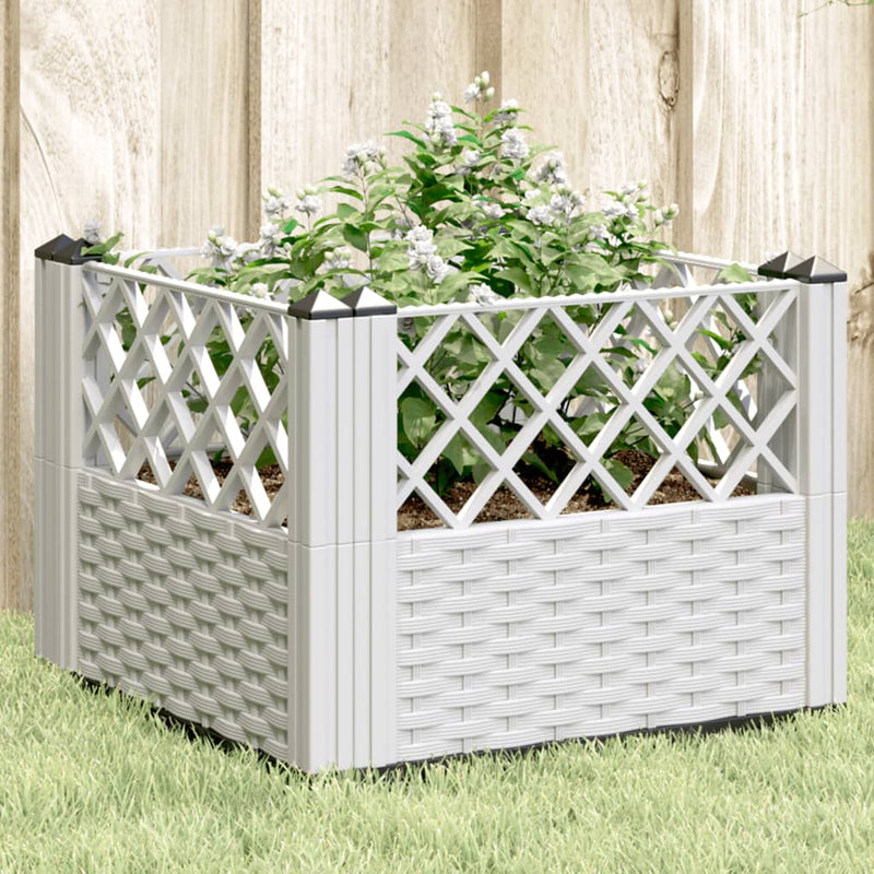 Load image into Gallery viewer, Vidaxl plantenbak met pinnen 43,5x43,5x43,5 cm polypropeen wit