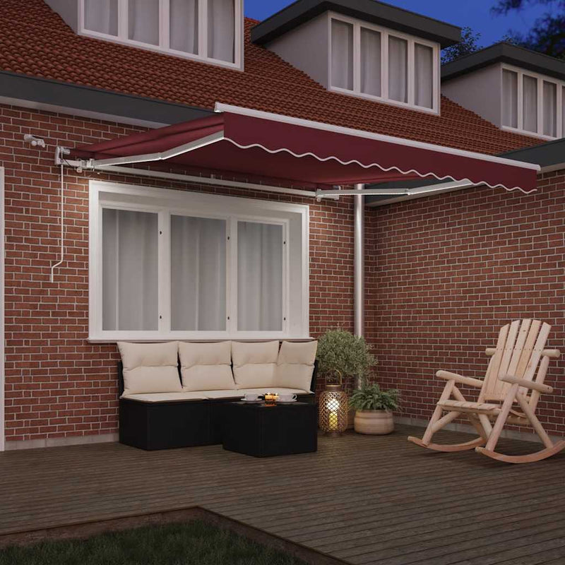 ギャラリービューアに画像をロードする, Vidaxl luifel automatisch uittrekbaar met led 300x250 cm bordeauxrood