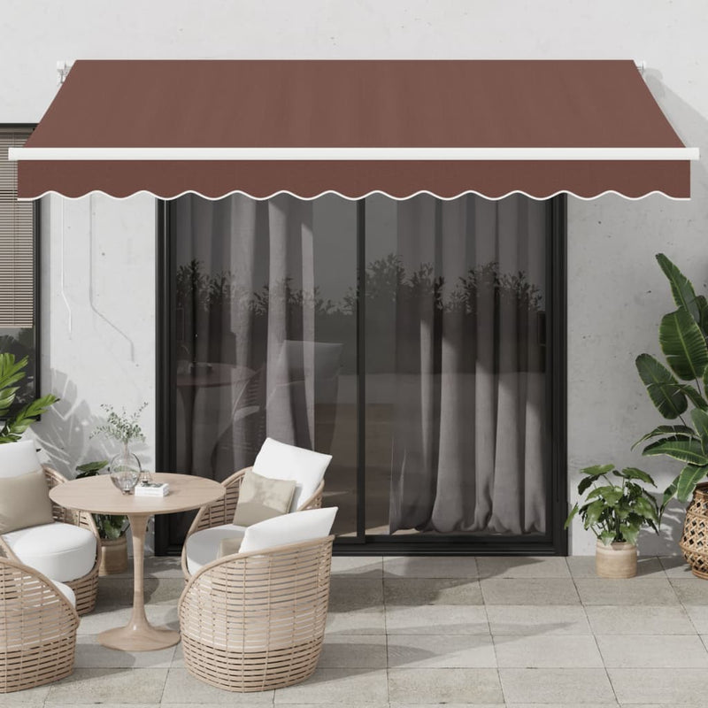 Load image into Gallery viewer, VidaXL Luifel automatisch uittrekbaar met LED 350x250 cm bruin