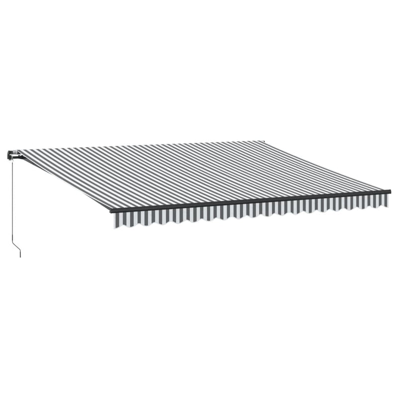 Load image into Gallery viewer, VidaXL Luifel handmatig uittrekbaar 450x350 cm antraciet en wit
