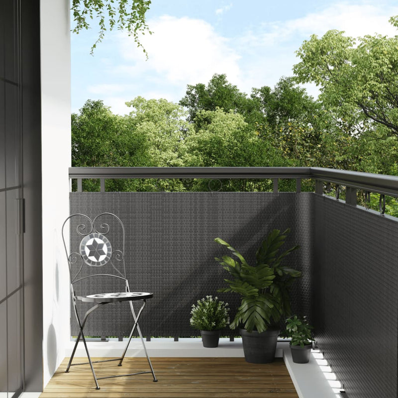Load image into Gallery viewer, Vidaxl balkonscherm 500x100 cm poly rattan antracietkleurig