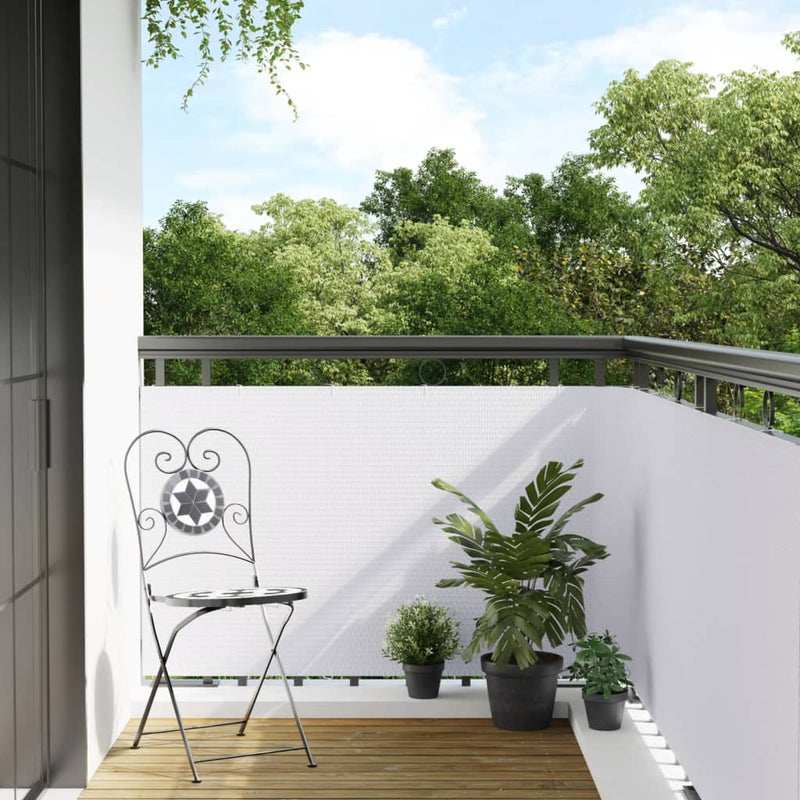 Load image into Gallery viewer, Vidaxl balkonscherm 400x90 cm poly rattan wit