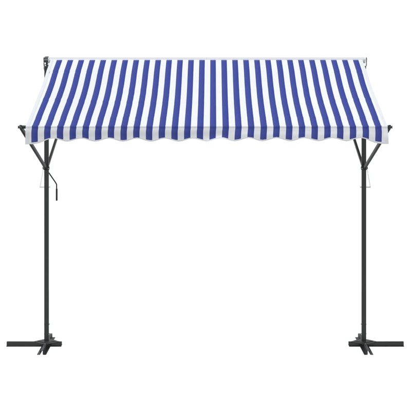 Load image into Gallery viewer, VidaXL Luifel vrijstaand 300x300 cm stof en staal blauw en wit