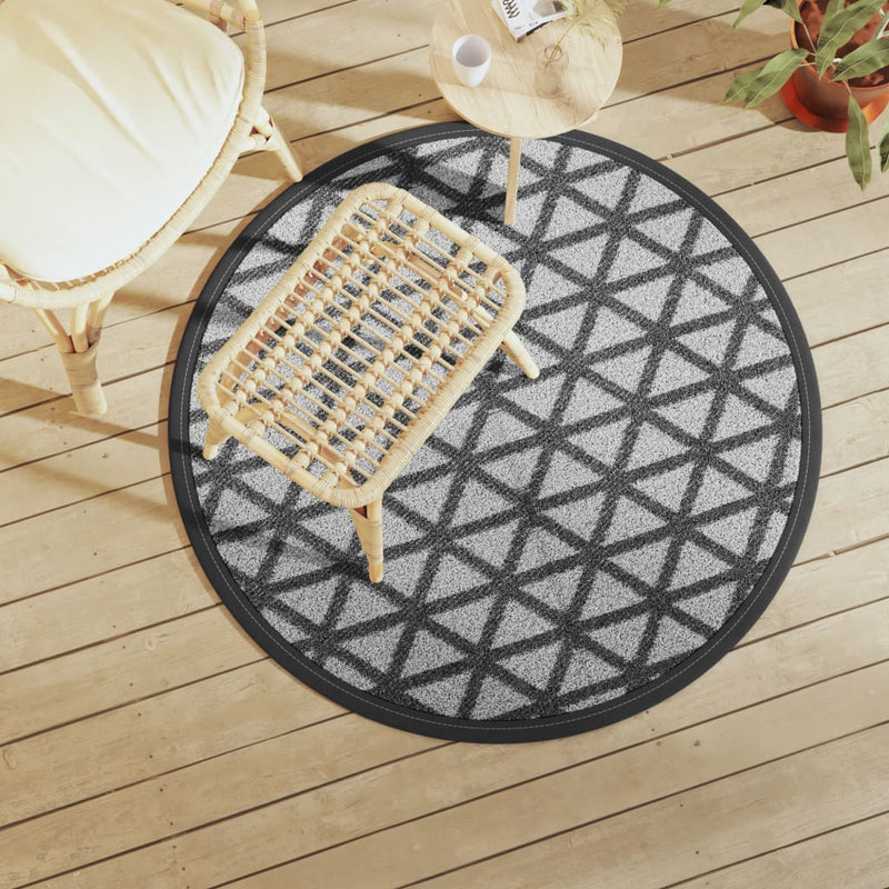 Cargue la imagen en el visor de la galería, Vidaxl buitenkleed arakil ø120 cm polypropeen zwart