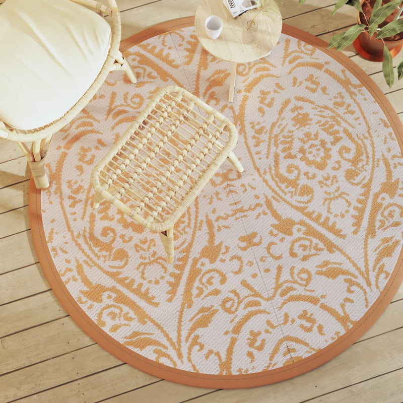 Load image into Gallery viewer, Vidaxl buitenkleed arakil ø160 cm polypropeen oranje en wit