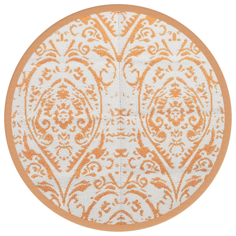 ギャラリービューアに画像をロードする, Vidaxl buitentapijt arakil ø200 cm polypropeen oranje en wit