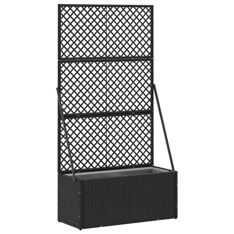 Afbeelding laden in galerijviewer, Vidaxl tuin bloempot zwart 70 x 30 x 135 cm metaal