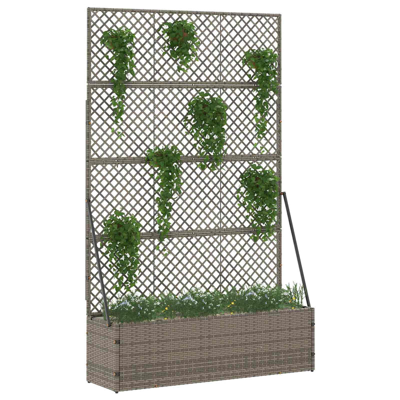Afbeelding laden in galerijviewer, Vidaxl tuin bloempot grijs 105 x 30 x 170 cm metaal