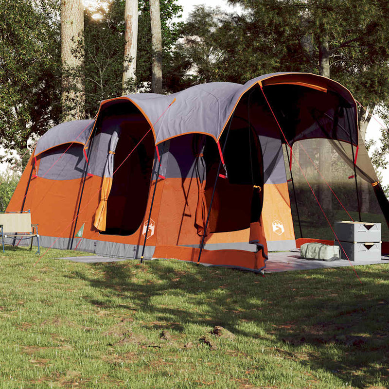 Load image into Gallery viewer, Vidaxl tunneltent 8-persoons waterdicht grijs en oranje